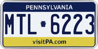 PA license plate MTL6223