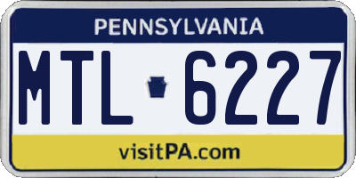 PA license plate MTL6227