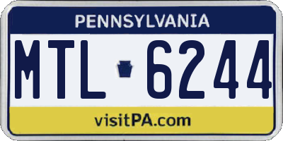 PA license plate MTL6244