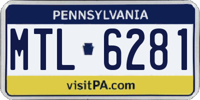 PA license plate MTL6281