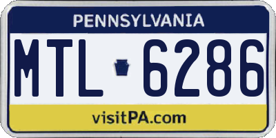 PA license plate MTL6286
