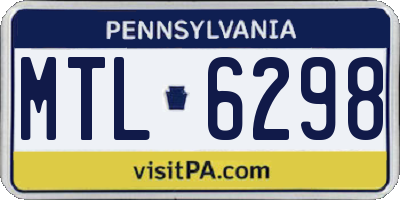 PA license plate MTL6298