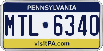 PA license plate MTL6340