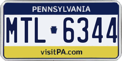 PA license plate MTL6344
