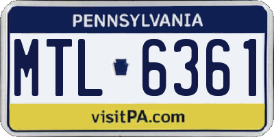 PA license plate MTL6361