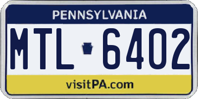 PA license plate MTL6402