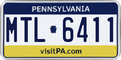 PA license plate MTL6411