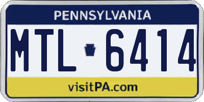 PA license plate MTL6414