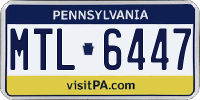 PA license plate MTL6447