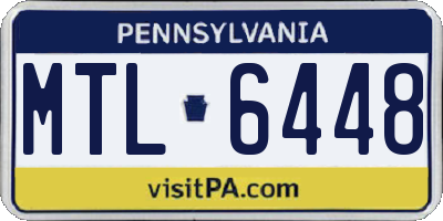 PA license plate MTL6448