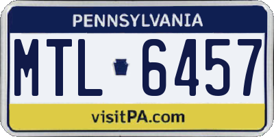 PA license plate MTL6457