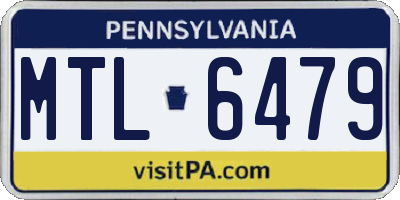 PA license plate MTL6479