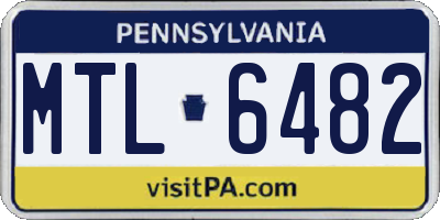 PA license plate MTL6482