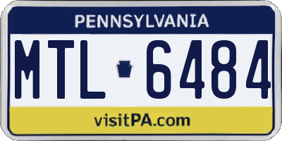 PA license plate MTL6484
