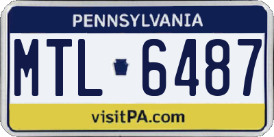 PA license plate MTL6487