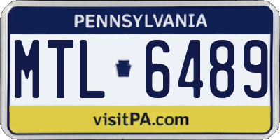 PA license plate MTL6489