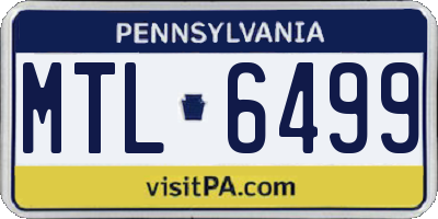 PA license plate MTL6499