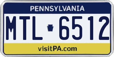 PA license plate MTL6512
