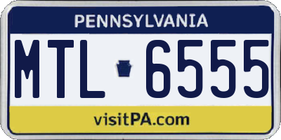 PA license plate MTL6555