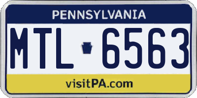 PA license plate MTL6563