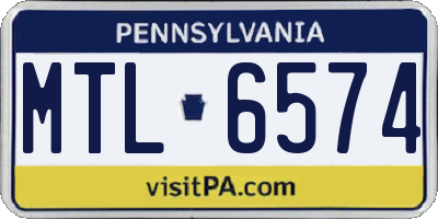 PA license plate MTL6574