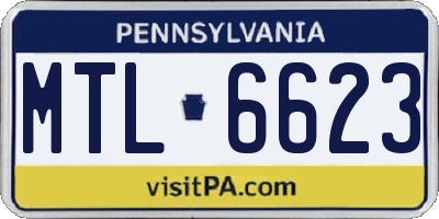 PA license plate MTL6623