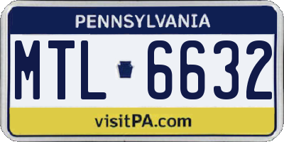 PA license plate MTL6632