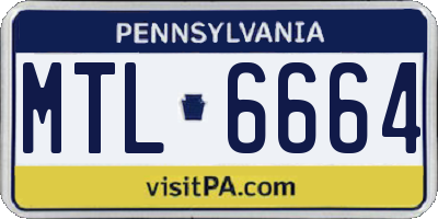 PA license plate MTL6664