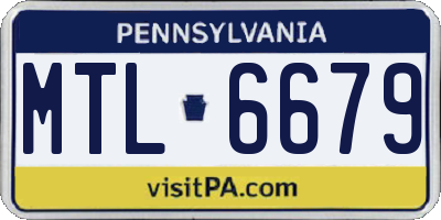 PA license plate MTL6679