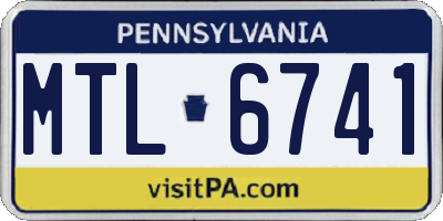 PA license plate MTL6741