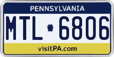 PA license plate MTL6806
