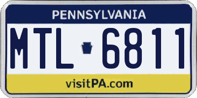 PA license plate MTL6811