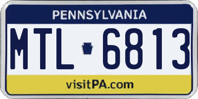 PA license plate MTL6813