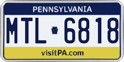 PA license plate MTL6818