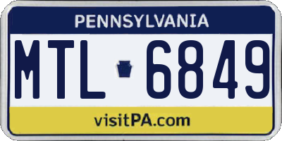 PA license plate MTL6849