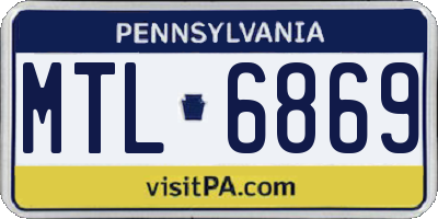 PA license plate MTL6869