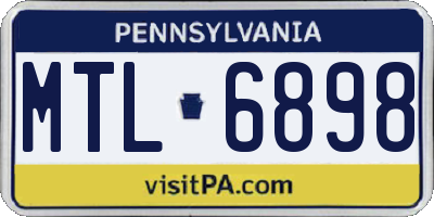 PA license plate MTL6898