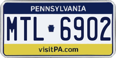 PA license plate MTL6902
