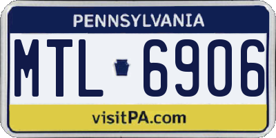 PA license plate MTL6906