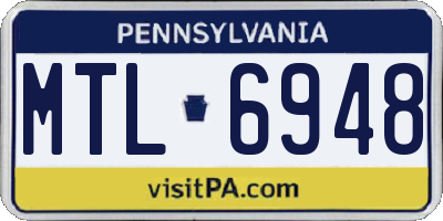 PA license plate MTL6948