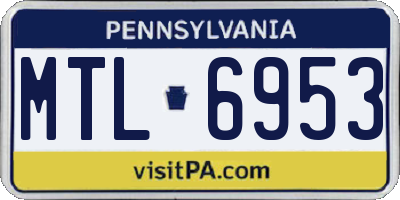 PA license plate MTL6953