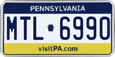 PA license plate MTL6990
