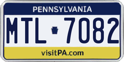 PA license plate MTL7082