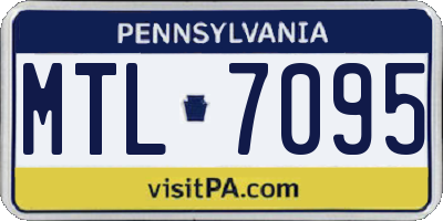 PA license plate MTL7095