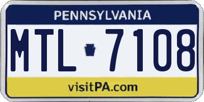 PA license plate MTL7108