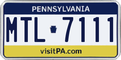 PA license plate MTL7111