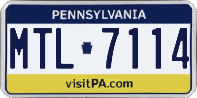 PA license plate MTL7114