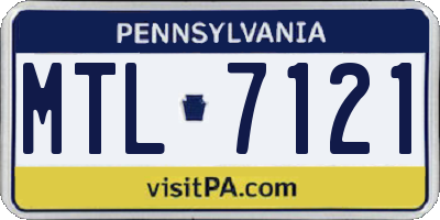 PA license plate MTL7121