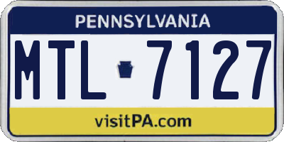 PA license plate MTL7127