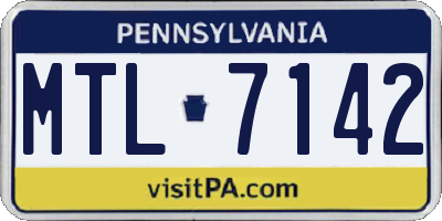 PA license plate MTL7142